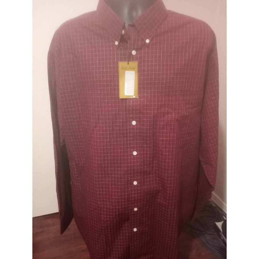 Men's ROUNDTREE & YORKE Gold Label NWT Perfect Performance Red Check 3XT Shirt